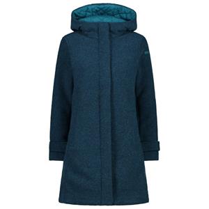 CMP  Women's Coat Fix Hood Wooltech - Lange jas, blauw