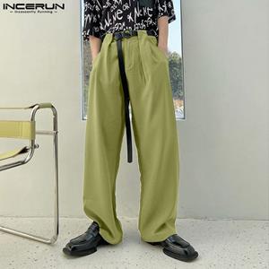 INCERUN Spring Men's Casual Loose Drape Straight Long Trousers