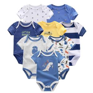 KIDDIEZOOM Babykleding pasgeboren bodysuits met korte mouwen Infantil peuterkostuums kinderkleding