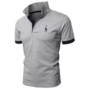 Shuhe Product Multicolor Short-Sleeved Heren Polo Shirt Casual Deer Geborduurde Tops Outdoor Slim Dun T-Shirt