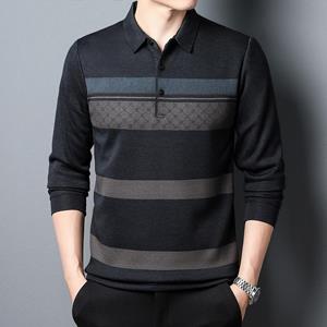 Haojun Breathable and Comfortable Men's Business Printed Polo Shirt, Office Casual Men's Slim Fitting and Fashionable Polo Shirt.