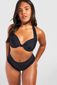 Boohoo Plus Curve Enhance Smoothing Bikini Met Beugel, Black