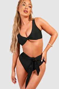 Boohoo Corrigerende Bikini Set Met Strik, Black