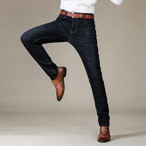 MakeWishes HelloLife Heren Fashion Jeans Business Casual Stretch Slim Jeans Classic Broek Denim Broek