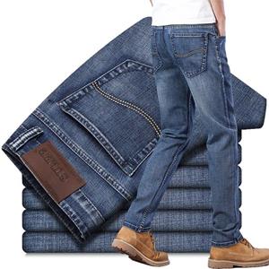 XBHAPPAREL Gloednieuwe mannen dikke jeans stretch slanke rechte pijp klassieke lange broek mode losse business casual broek 2020 herfst nieuw