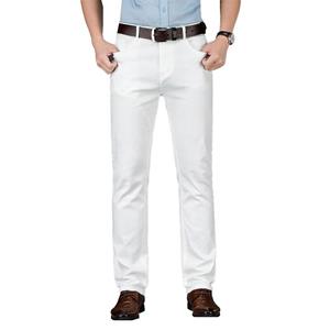 XINGBAOHUA APPAREL Shan Bao Klassieke Merk Luxe Hoge Kwaliteit Witte Jeans 2021 Lente Zakelijke Mode Katoen Stretch Heren Casual Slanke Denim Jeans