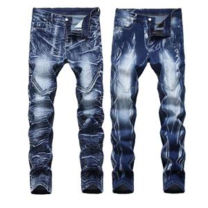 VIYOO Herenjeans Modebroeken Europese Amerikaanse gescheurde jeans Katoenen bodems Afdrukken Slanke jeans van hoge kwaliteit voor heren