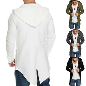 Sports So Cool Heren hoodies lange jassen overjas warme casual capuchon zip-up trenchcoat outwear