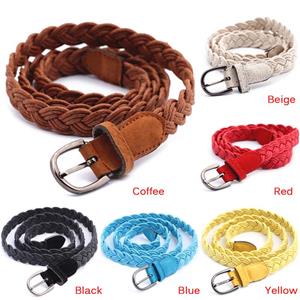 Three Meows Beautiful Multiple Color Type Twisted Wax Woven Belt For Lady Girl