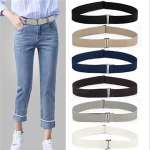 Looking Forward Love Vrouwen No Show Invisible Belt Elastic Stretch Taille Riem met platte gesp