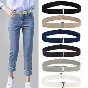 Bagassejia Lady Women's onzichtbare riem verstelbare web riem riemen voor jeans elastische taille riem