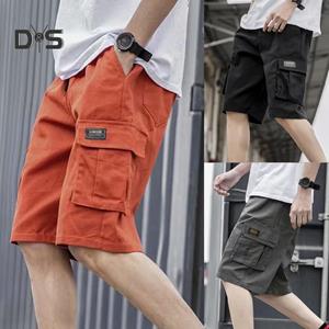 DYS Men Clothing Doduo Heren Casual Effen Kleur Elastische Tailleband Vijfde Cargo Broek Trekkoord Shorts