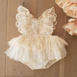 Little Fashionistas Baby meisjes herfstkleding bloem kanten romper jurk bodysuit outfits