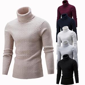 Elpis Herfst en Winter Fashion Nieuwe Mannen Warme Trui Slim Gebreide High-necked Pullover Shirt