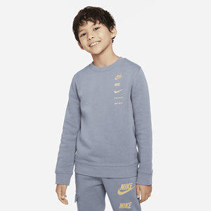 Nike Sportswear Standard Issue fleece sweatshirt met ronde hals voor jongens - Grijs