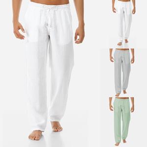 Shredded cabbage Men's Summer New Style Simple Fashionable Pure Cotton And Linen Trousers