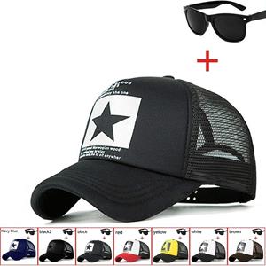 Cap Factory Unisex zomer baseball cap mesh ademende rebound cap verstelbare sport cap vader hoed + zonnebril