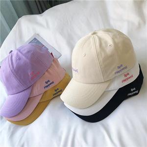 Yex3191 Vrouwen hoed baseball cap unisex hoed brief borduurwerk effen kleur polyester hoed mode hoed peaked cap