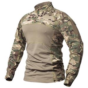 ReFire Gear Camouflage Tactisch Leger Combat Shirt Heren Katoenen Lange Mouw Camo Militair T Shirt Stretch Paintball Multicam Uniform Kleding