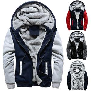 Sports So Cool Mannen warm dikke zip-up hoodies fleece bont gevoerd hoody jas jas outwear tops