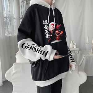 HODIEJAN Open World Adventure Game Genshin Impact Cool Men Kaedehara Kazuha Hoodies Winter Fashion Casual Men Patchwork Y2k Sweatshirt
