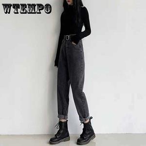 WTEMPO Womens High Waist Boyfriend Jeans voor vrouwen Harem Broek Denim Street Style Jean High Street Plus Size Vrouwen Jeans