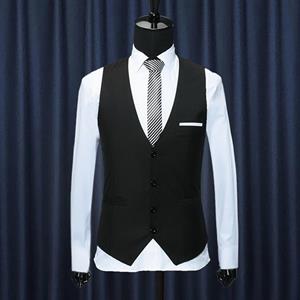 VIYOO Mannen Pure Color Fiets V-Hals Leisure Mouwloze Jas Draag Mouwloze Rugbanden Business Formeel Vest Single-breasted Pak-Vest Slim