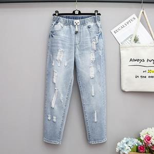 Lucky Kids Plus Size 5XL Harembroek Vrouwen Vriendje Losse Jeans Denim Casual Vintage Dames Elastische Taille