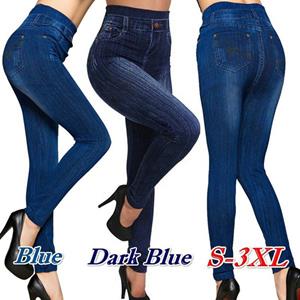 5Shoesworld Vrouwen Mode Hoge Taille Imitatie Jeans Denim Broek Potlood Broek Leggings Plus Size Casual