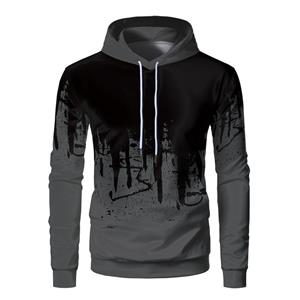 ForYourBeauty 3D Digital Inkjet Hooded Sweatshirt with Fleece Loose Fitting Men's Pullover