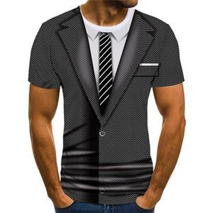 ETST WENDY Zomer 3D geprint jaspak nep patroon T-shirt mode trend grappige sweatshirt jongen gepersonaliseerde casual shirt