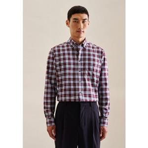 seidensticker Flanellhemd "Regular", Regular Langarm Button-Down-Kragen Karo