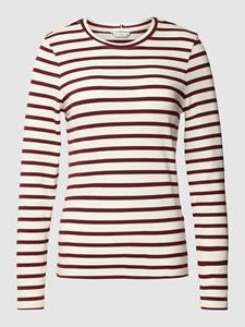 Tommy Hilfiger Langarmshirt "SLIM 5X2 RIB STRIPE C-NK LS", mit Logoprägung