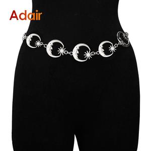 COOLERFIRE FASHION Fashion Waist Chain Belt For Women Gold Silver Color Metal High Quality Waistband Dress Lady Luxury Designer Brand Belt DT016