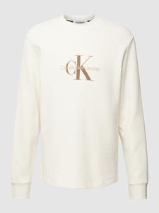 Calvin Klein Jeans Shirt met lange mouwen en wafelstructuur, model 'ARCHIVAL'