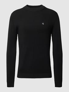 Calvin Klein Jeans Gebreide pullover met logostitching, model 'EMBRO'