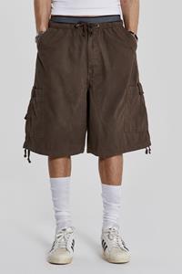 Jaded Man Brown Parachute Cargo Shorts