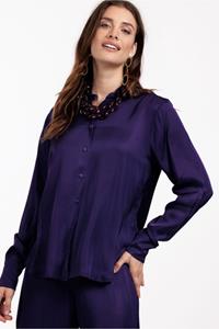 Studio Anneloes Bibby satin blouse - deep purple - 09232