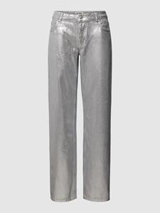 REVIEW Straight leg jeans in metallic, model 'SILVER'