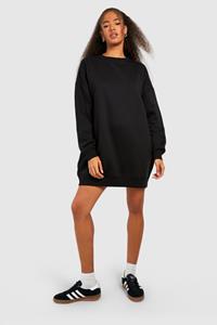 Boohoo Oversized Sweatshirt Jurk, Black