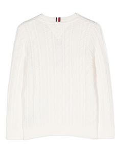 Tommy Hilfiger Junior Essential trui met geborduurd logo - Wit