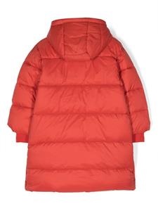 Stella McCartney Kids logo-embossed hooded puffer jacket - Rood