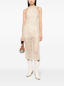 Off-White Midi-jurk van katoenmix - Beige