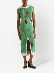 Prada Midi-jurk met bloemenprint - Groen