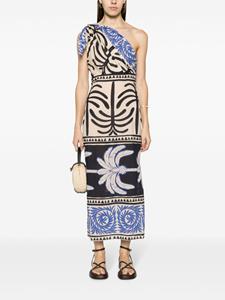 Johanna Ortiz Midi-jurk met print - Beige