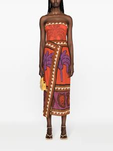 Johanna Ortiz Midi-jurk met print - Rood