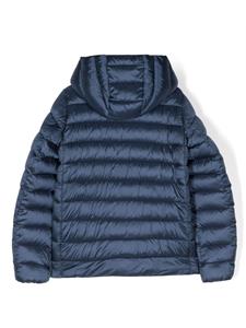 Save The Duck Kids logo-appliqué hooded padded jacket - Blauw