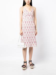 Prada Pre-Owned Midi-jurk met bloemenprint - Roze