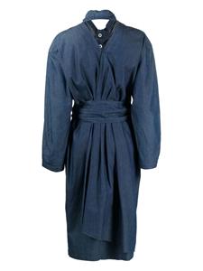 Thierry Mugler Pre-Owned Midi-jurk met ceintuur - Blauw