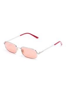 Gucci Eyewear logo-engraved rectangle sunglasses - Zilver